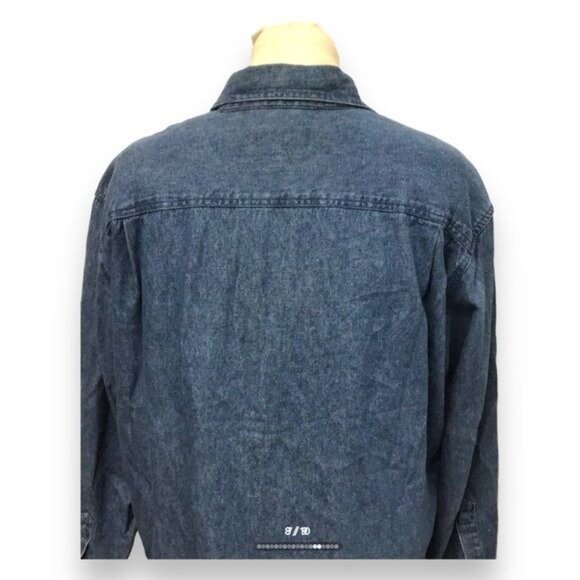 Bushwacker Vintage Women’s Long Sleeve Button Down Denim Embroidered Shirt - Picture 7 of 9